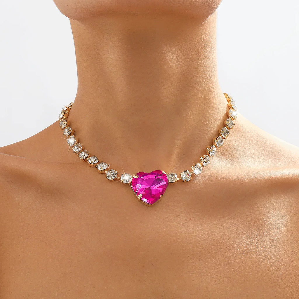 Rhinestone Choker | Crystal Heart