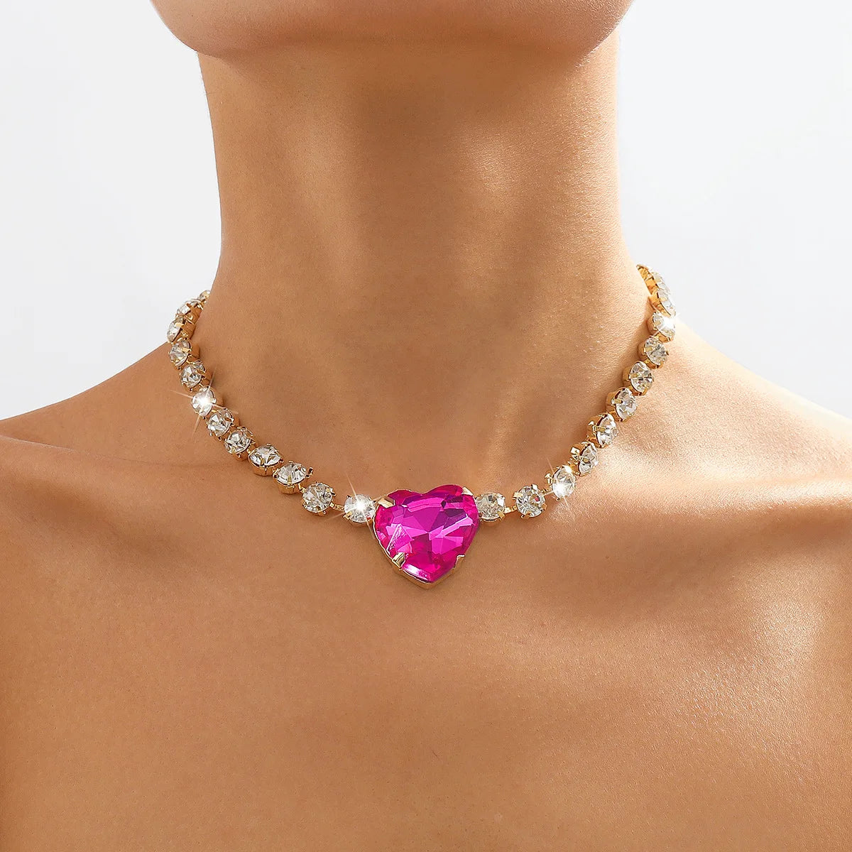 Rhinestone Choker | Crystal Heart