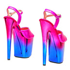 8-Inch Hot Pink Platform Sandals - Ankle Strap Dance Heels