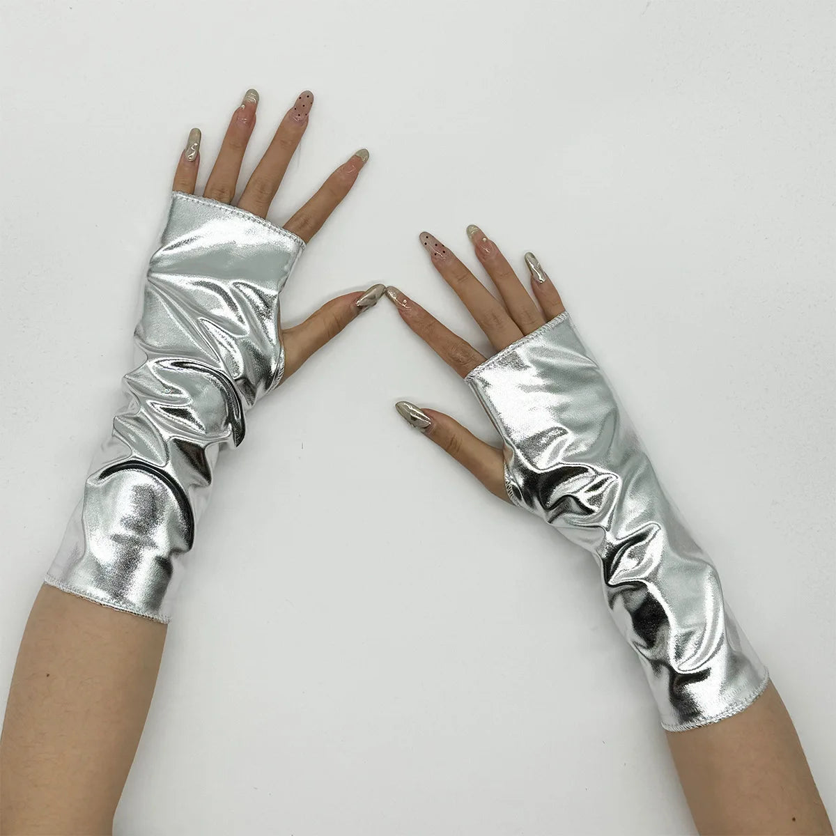 Glossy Fingerless Gloves | Stage