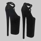 10-Inch Platform Pole Dance Heels - Suede Exotic Dancer Sandals