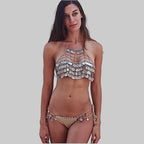 Metal Coin Tassel Bra Chain - Bohemian Body Harness Crop Top