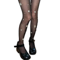 Rhinestone Sheer Pantyhose | See-Through Tights | One Size
