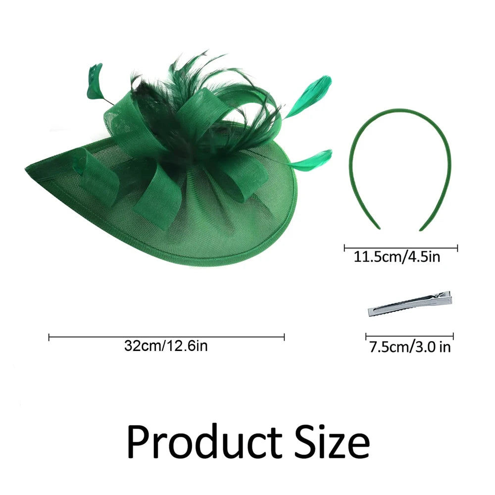 Feather & Mesh Drop Fascinator | Bridal & Tea Party | 8 Colors