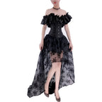 Off-Shoulder Overbust Corset | Black | Ruffle Trim