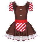 Gingerbread Costume Dress | Candy Cane Trim