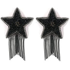Rhinestone Star Tassel Nipple Covers - Silicone Pasties for Performers