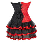Red & Black Corset Dress Set | Overbust & Tutu Skirt | Burlesque | Plus Size