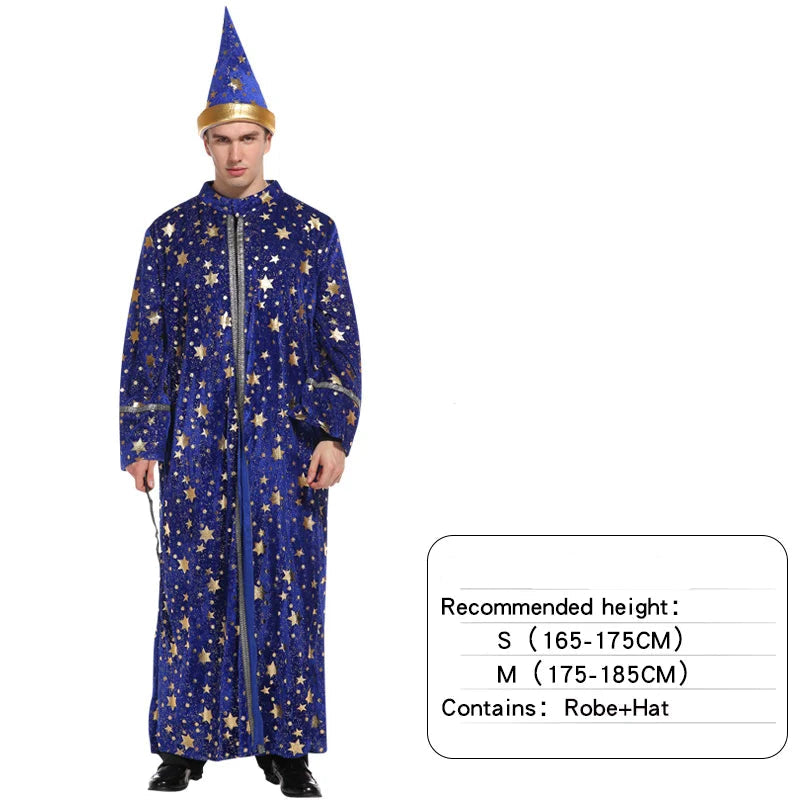 Starry Wizard Robe | Pointed Hat Costume Set