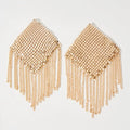 Diamond Mesh Nipple Pasties | Gold Tassel | Stage