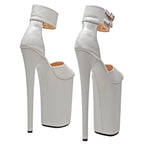 10-Inch Matte Platform Sandals - Peep Toe Exotic Dance Heels