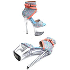 20CM Platform Glitter Sandals - Open Toe High Heel Pole Dance Shoes