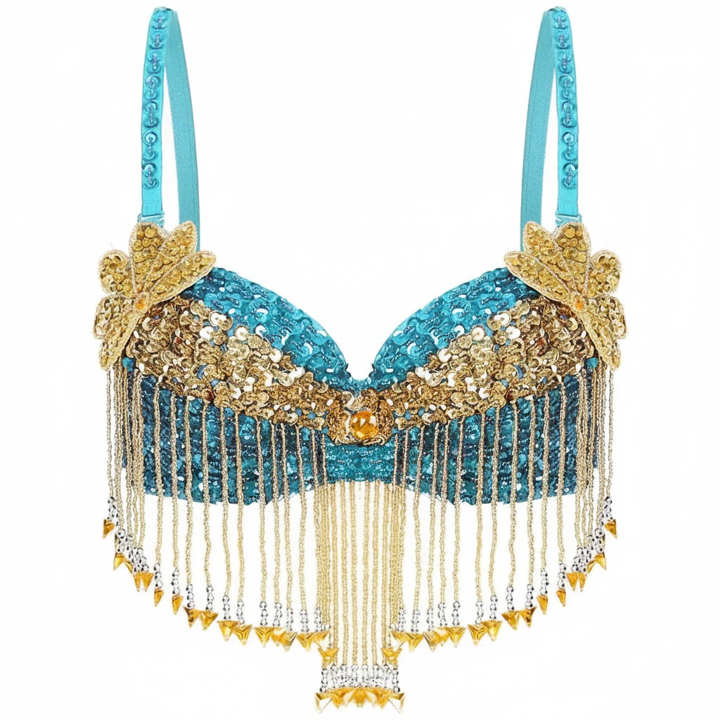 Sequin Beaded Tassel Belly Dance Bra | Underwired | Festival & Stage | One Size