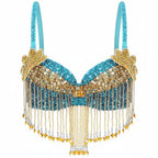 Sequin Beaded Tassel Belly Dance Bra | Underwired | Festival & Stage | One Size