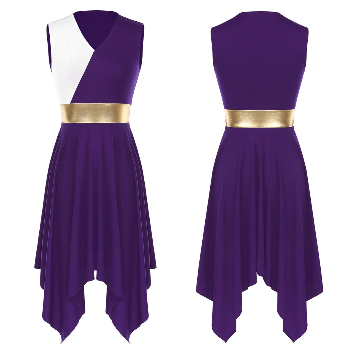 Lyrical Praise Dance Dress | Asymmetric Hem | Multi-Color