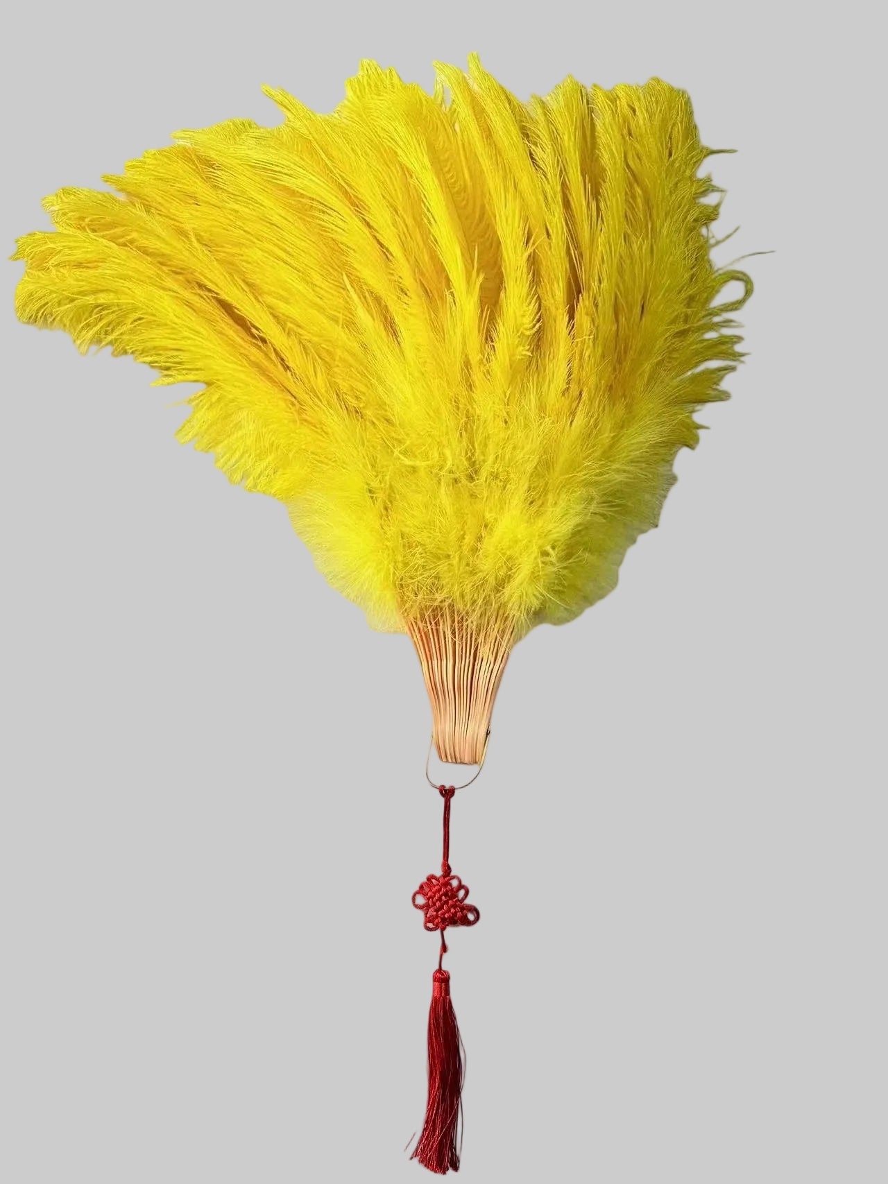 Feather Fan - Handcrafted Samba Carnival Performance Fan with Rhinestones