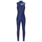Rhinestone Unitard | Mesh Panels | Stage Ready