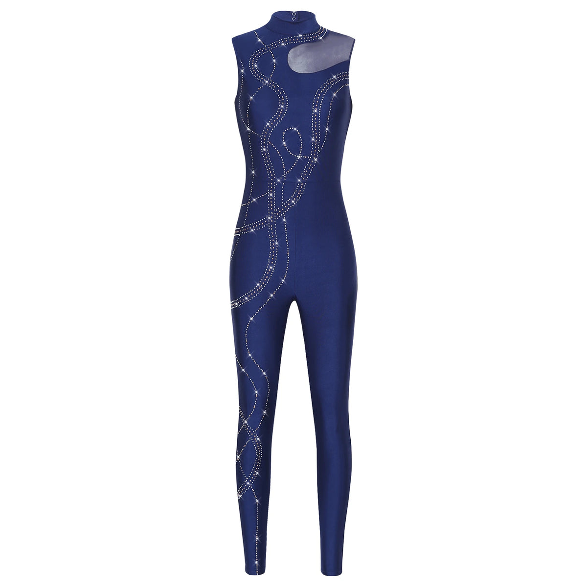Rhinestone Unitard | Mesh Panels | Stage Ready