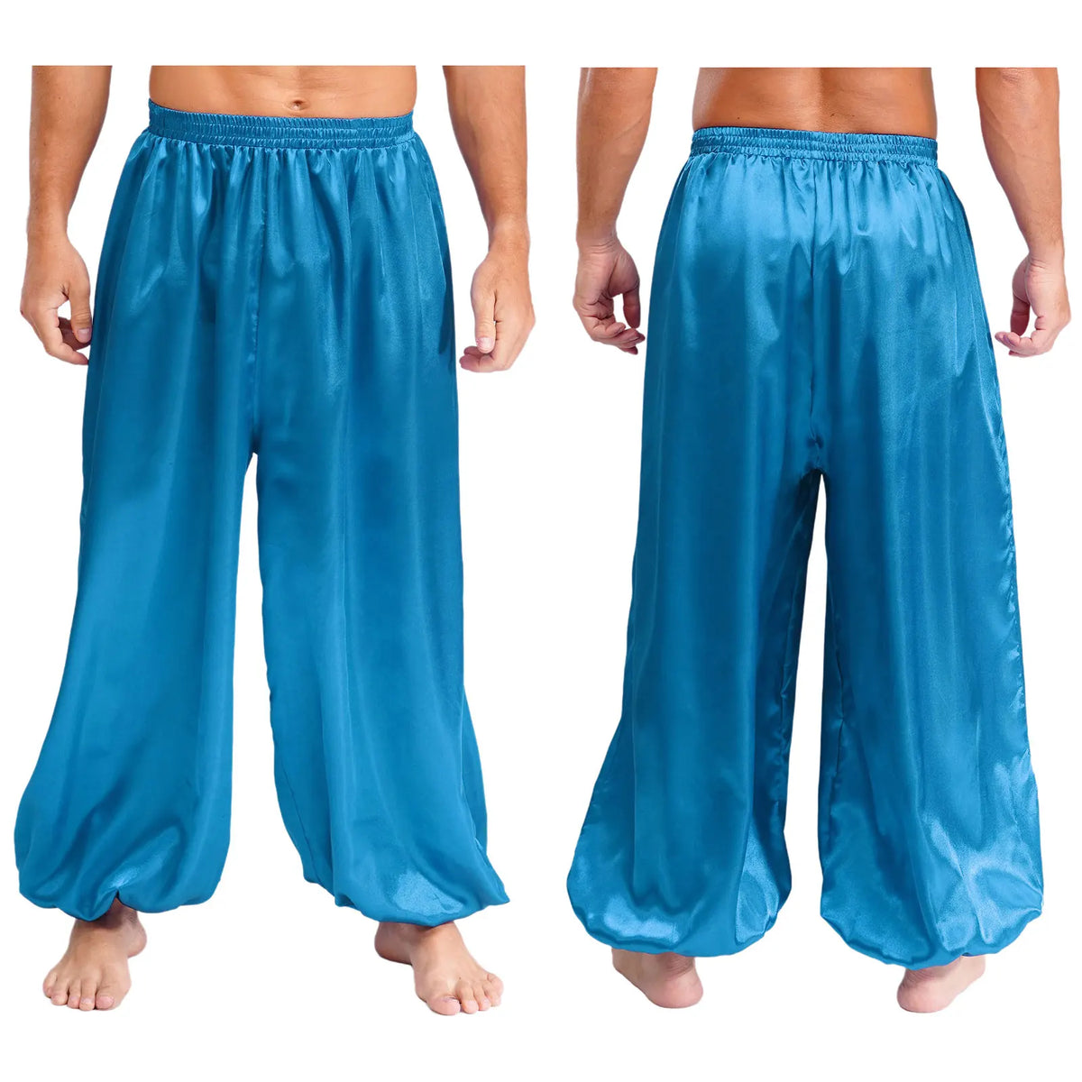 Men's Satin Dance Pants | Elastic Waist | Flowy Fit
