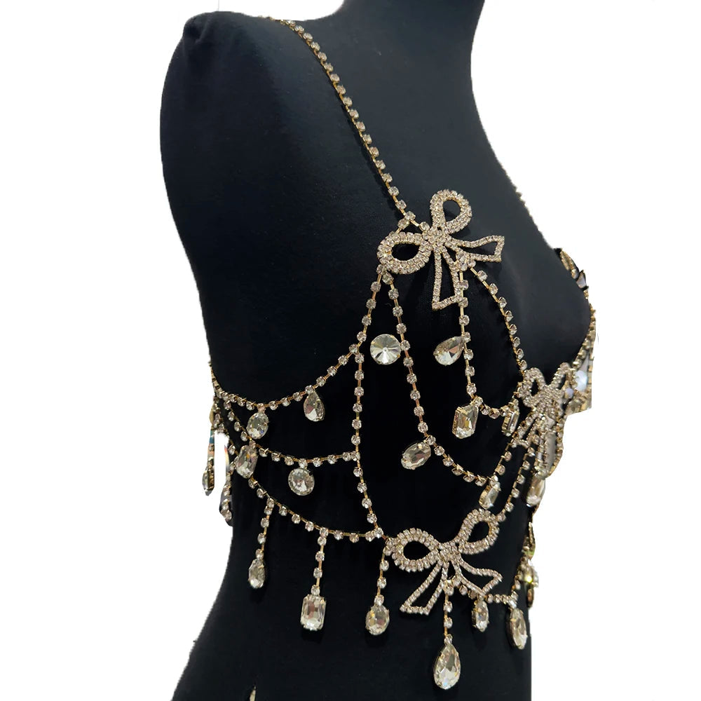 Crystal Bowknot Body Chain | Glass Rhinestone