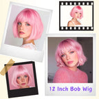 Straight Bob Wig | Full Bangs | 12 Inch