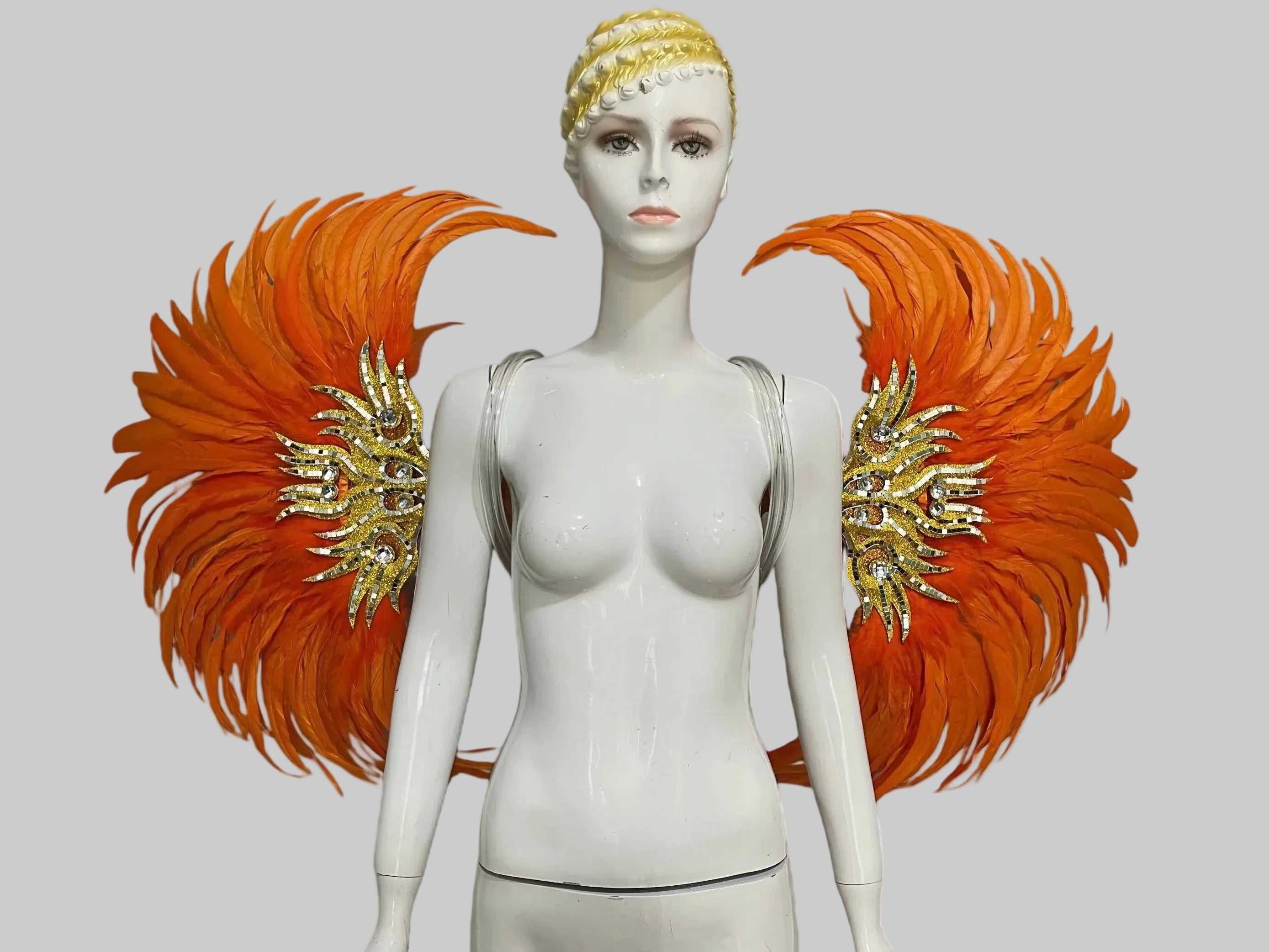 Rhinestone Feather Wings - Handmade Samba Carnival Performance Wings