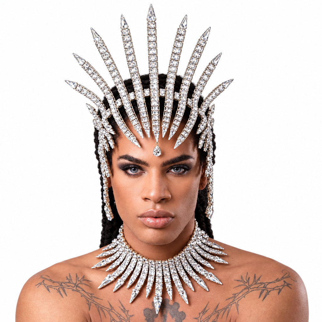 Rhinestone Headpiece | Dramatic Spiked Crown