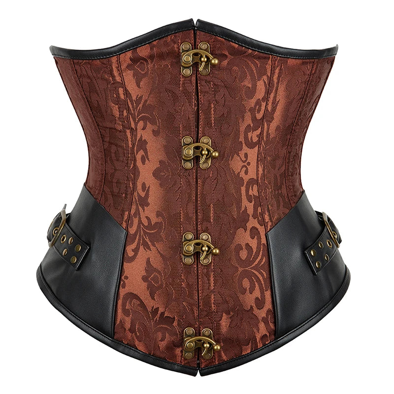 Steampunk Underbust Corset | Jacquard Lace-Up | 6 Colors | S-2XL