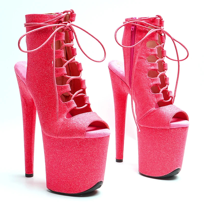 8-Inch Glitter Ankle Boots