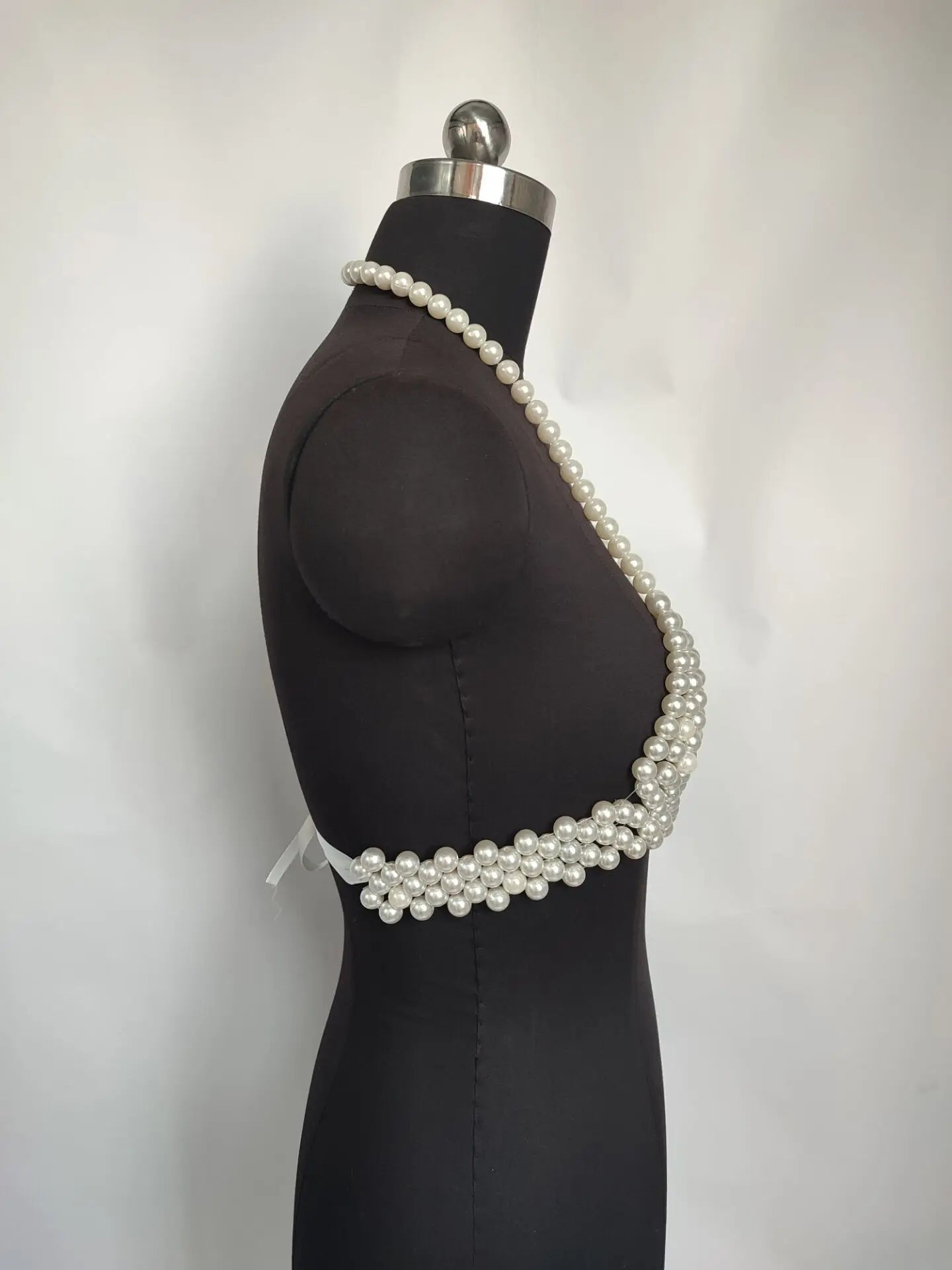 Pearl Hollow Out Crop Top - Backless Camisole Cover-Up