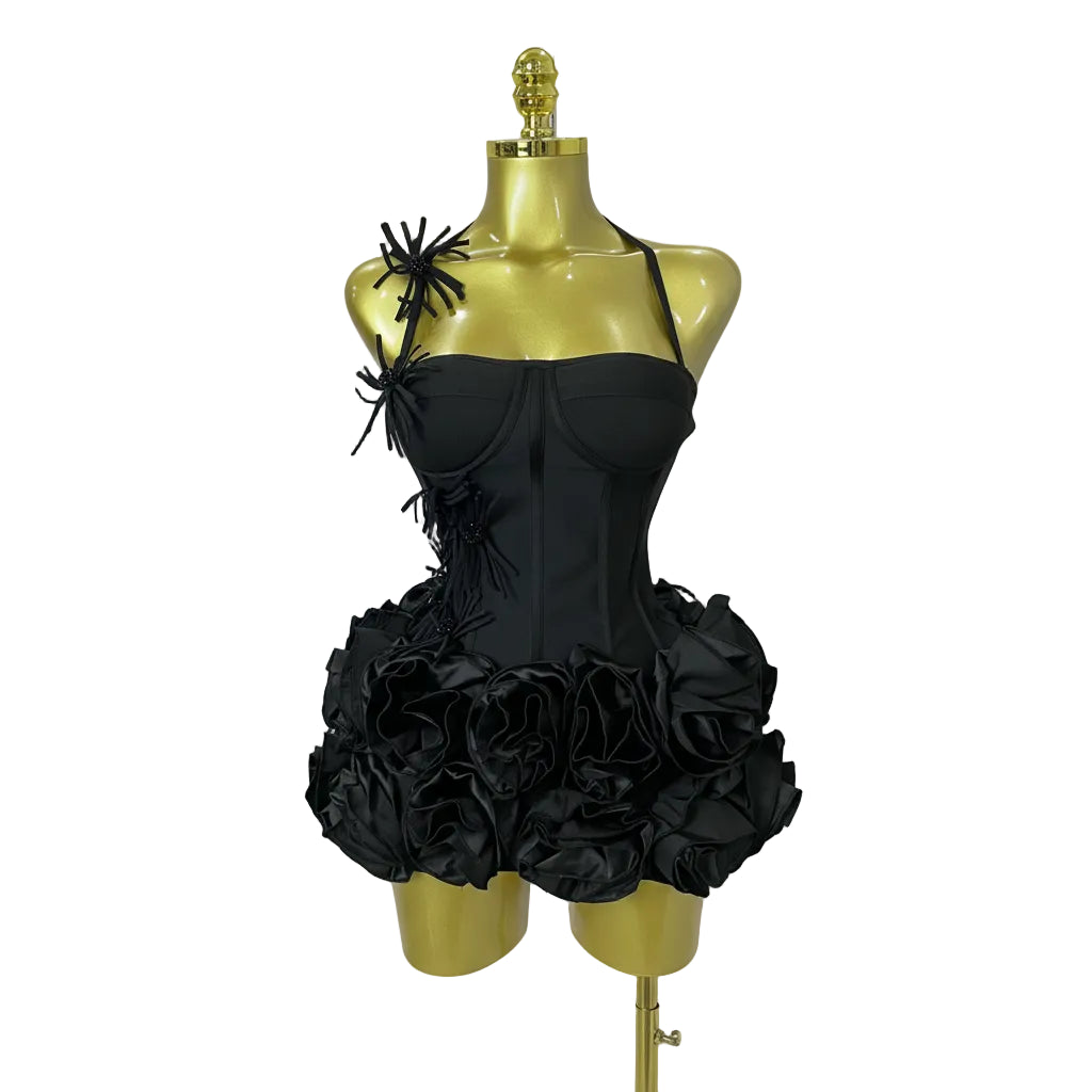 3D Petal Strapless Mini Dress | Sculptural | Stage