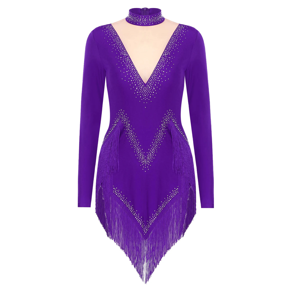 Starlight Rhinestone Tassel Latin Dance Dress