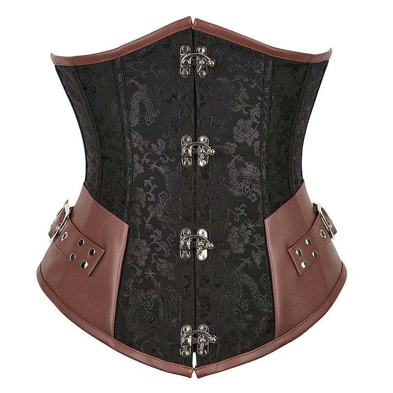 Steampunk Underbust Corset | Jacquard Lace-Up | 6 Colors | S-2XL
