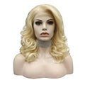 #613 Platinum Blonde Lace Front Wig | Natural Wavy Synthetic | 16 Inches