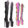 10-Inch Holographic Thigh-High Boots