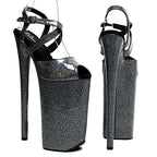 10-Inch Glitter Platform Heels - Ultra High Exotic Dance Sandals