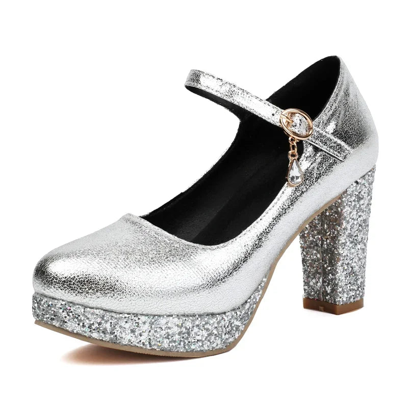 Mary Jane Platforms | Glitter | 8.5cm