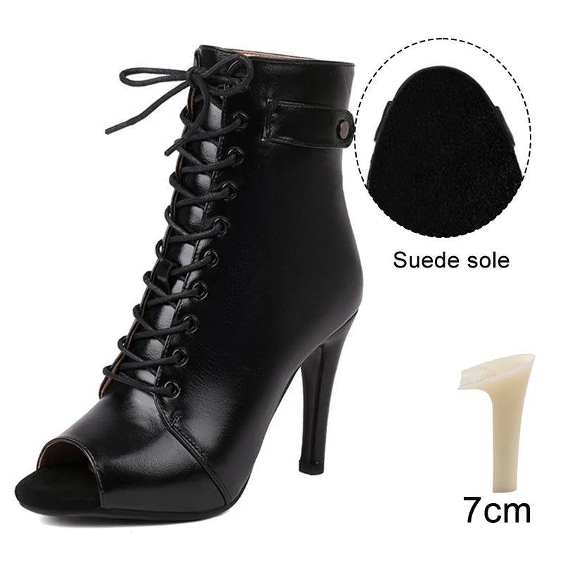Dance Ankle Boots | Smooth Lace-Up | 7–11 cm