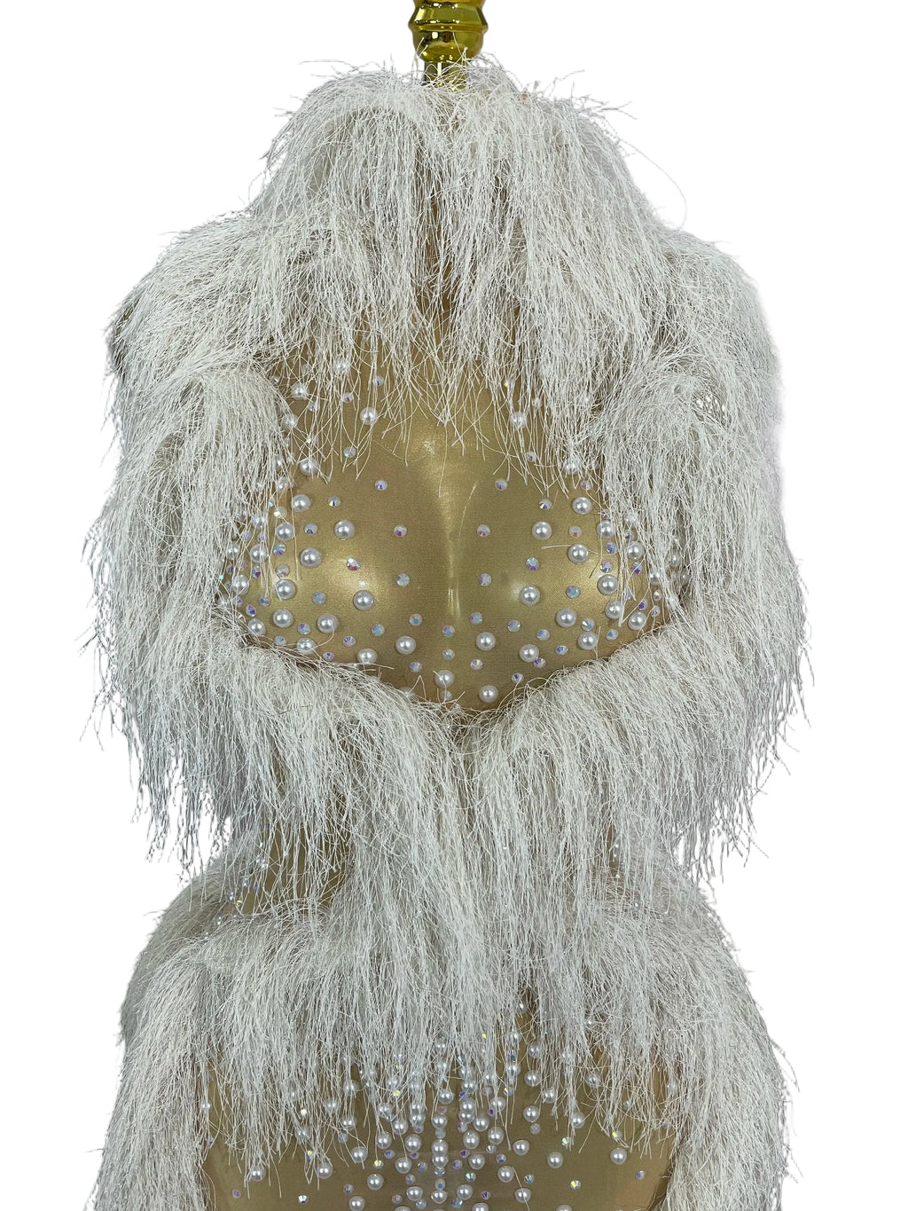 Pearl Tassel Mesh Gown | See-Through | Ankle-Length