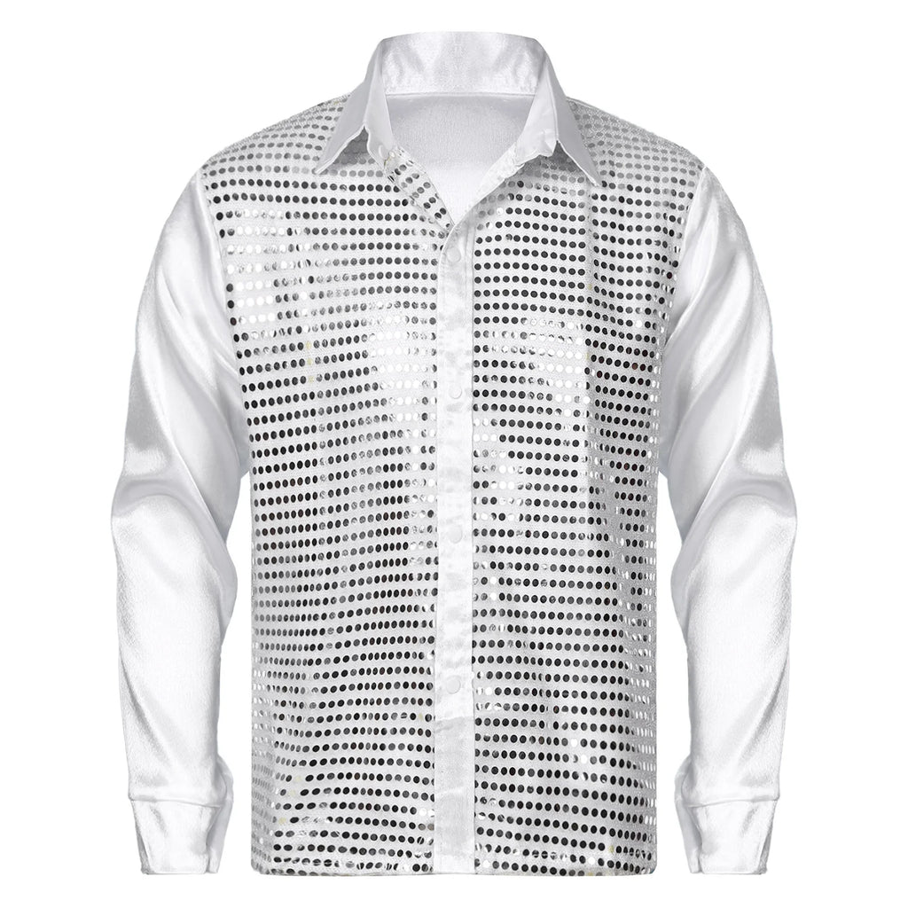 Men's Sequin Shirt | Long-Sleeve Sparkle