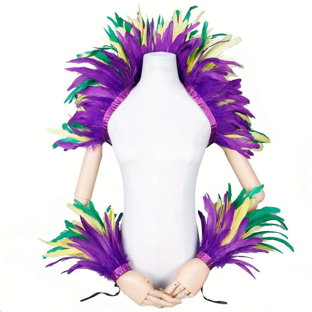 Feather Shoulder Wrap & Epaulettes | Showgirl, Drag & Festival | 28 Colours