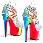 17cm Shiny Electroplate Platform Sandals - Sexy Exotic Dance Heels