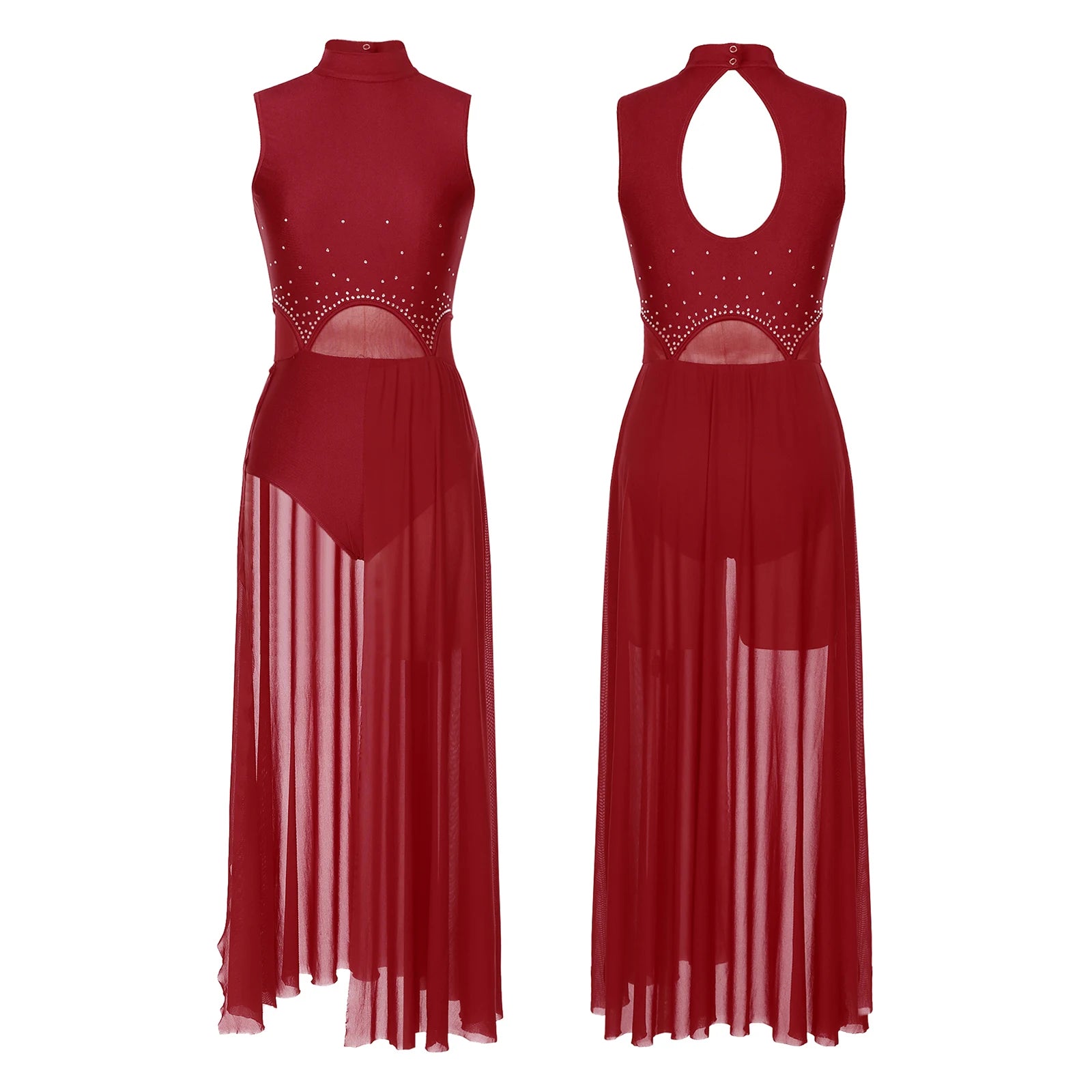 Rhinestone Lyrical Dress | Keyhole Back | Figure Skating