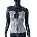 Metallic Sequin Bandage Crop Top - Off-Shoulder Halter