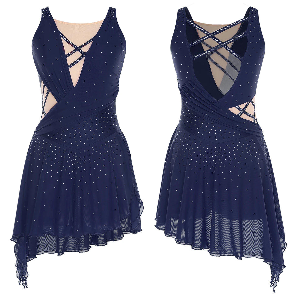 Lyrical Dance Dress | Rhinestones & Lace-Up