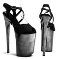 Glitter Platform Sandals – 9-Inch Pole Dance Heels, Black