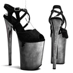 Glitter Platform Sandals – 9-Inch Pole Dance Heels, Black