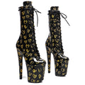 20cm Platform High Heel Pole Dance Boots – Lace-Up Stage & Performance Heels
