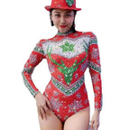 Christmas Bodysuit | Ornate Red & Green