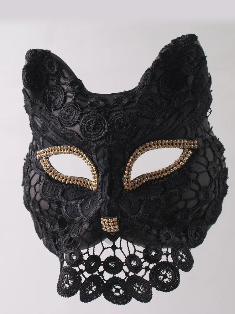Venetian Cat Mask | Lace & Veil | 16 Styles